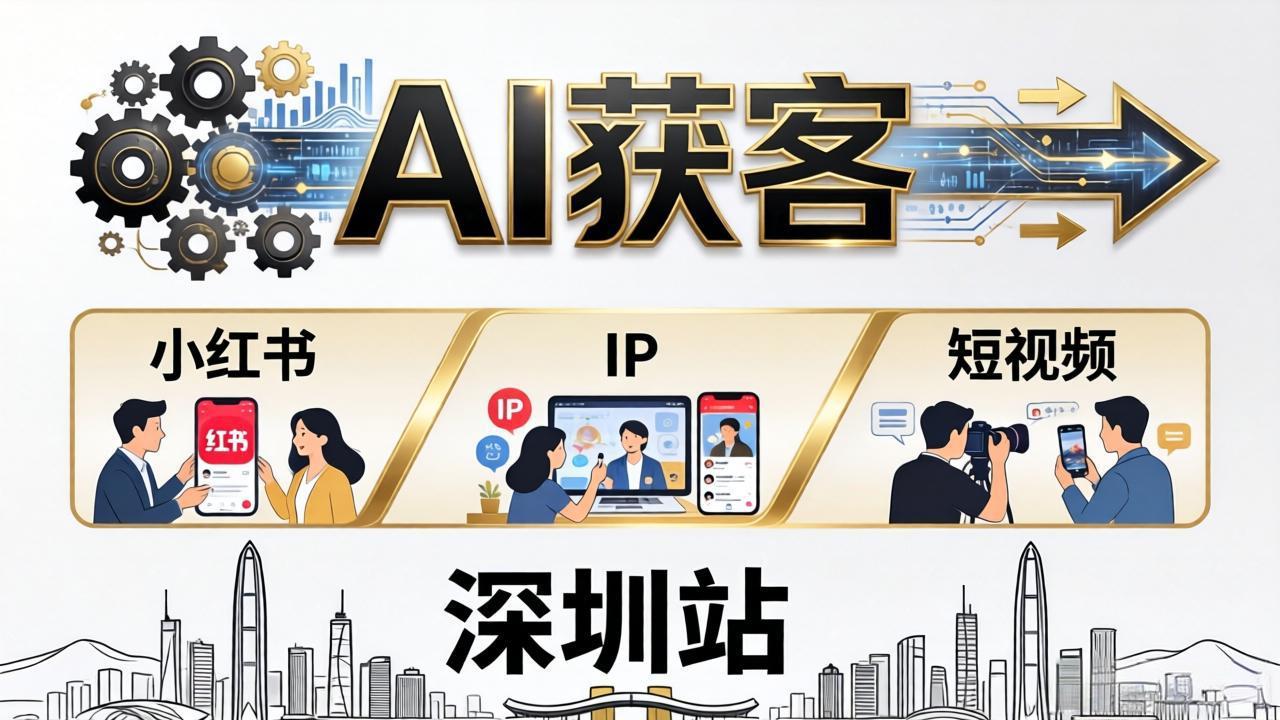 AI获客大课深圳站：3天2夜拆透小红书+IP+短视频，老板操盘手必来
